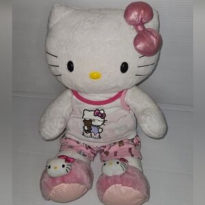 Build-A-Bear Hello Kitty White Plush – Pink Bow Pajama Outfit & Slippers – Rare